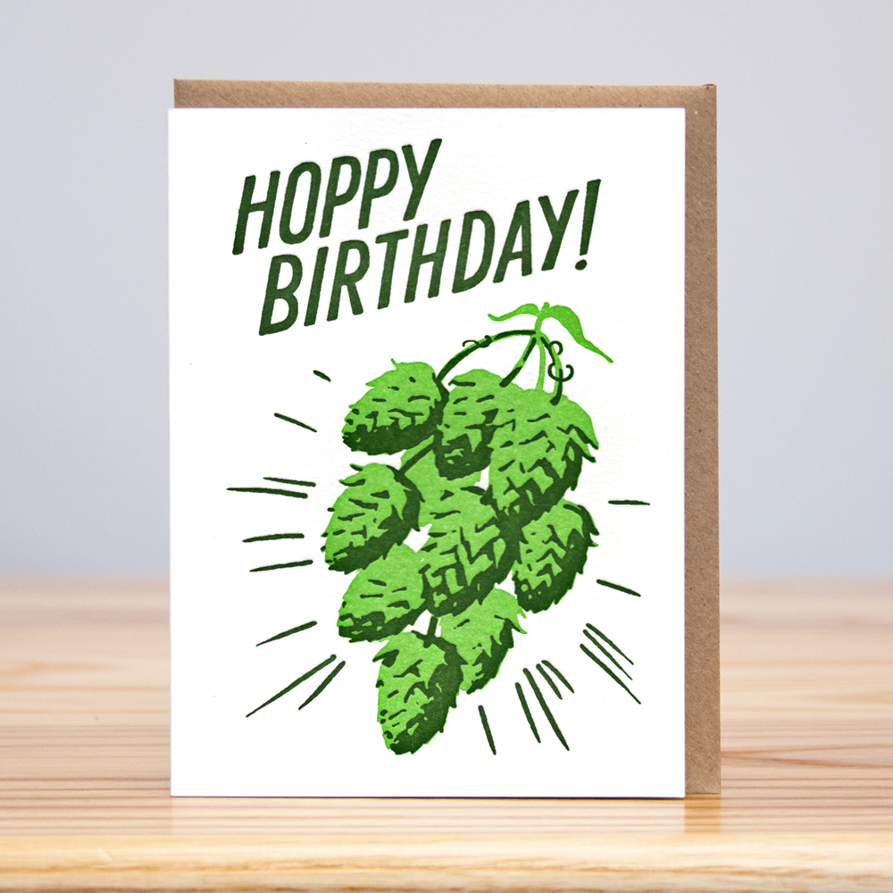 Huckleberry Letterpress - Wholesale Birthday Card - Hoppy Birthday - Sale! (Letterpress)0