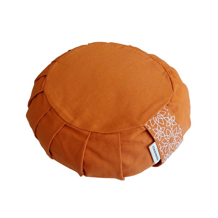 Orange Zafu cushion | Orange| Organic cotton | GOTS| Ethically made for wholesale on Faire