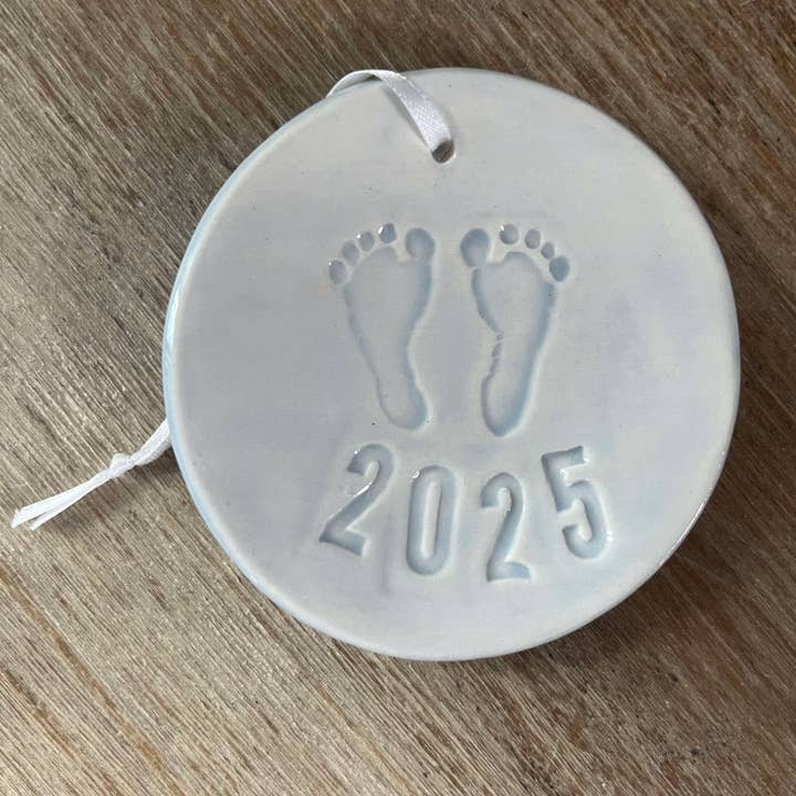 Chrissy Ann Ceramics - Wholesale Ornament - Baby Boy Ceramic Christmas Ornament | Handmade Pottery