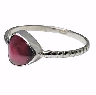 Amberman - Wholesale Single Stone/Solitaire Ring - Triangle-Shaped Garnet Sterling Silver Ring1