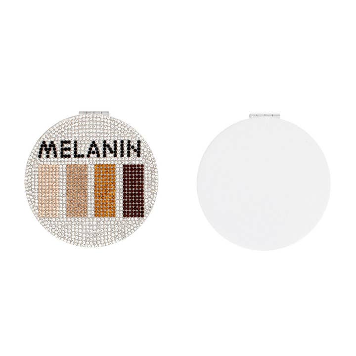 Melanin Brown Shades Bling Mirror Compact for wholesale on Faire
