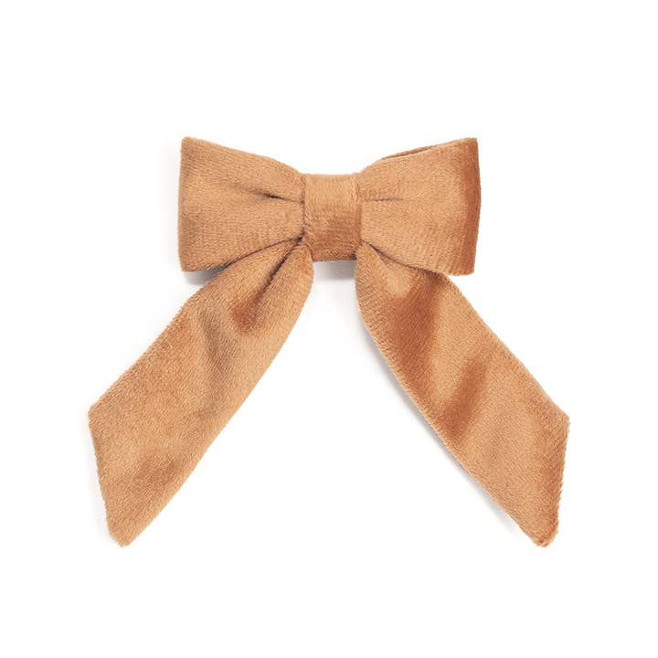 Spice Velvet Coquette Bow Clip - Hair Bows - Fall for wholesale by Sweet Wink