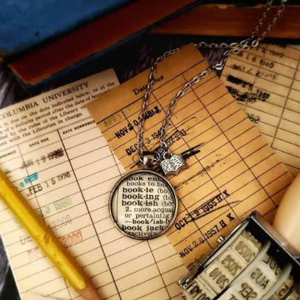 Bookish Words Pendants for wholesale by Erin Casey Crafts