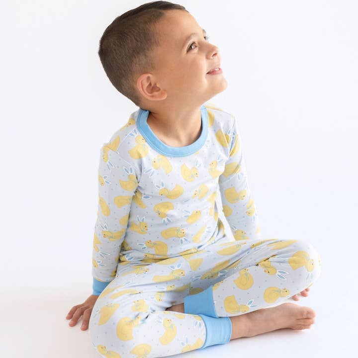 Lange Hasenohren-Pyjamas - Blau für den Großhandel von Magnolia Baby