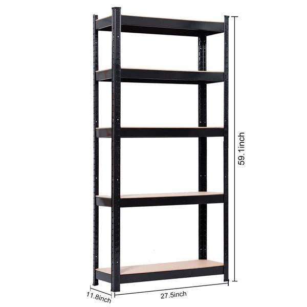 as picture 5 Tier Heavy Duty Metal Shelving Rack Unit Garage Storage Shelf Black UK for wholesale on Faire14