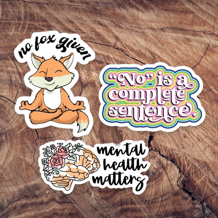 Self Care Sticker Pack | Mental Health Stickers, Weatherproof Vinyl Sticker Bundle | Sarcastic Stickers | Funny Bumper Stickers | for wholesale by WritingLoveShop