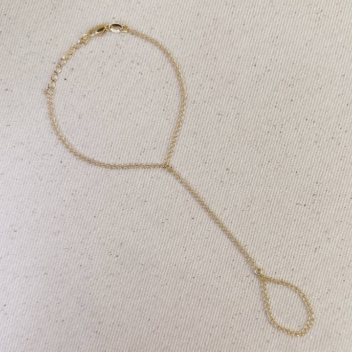 GoldFi - Wholesale Link & Chain Bracelet - 18k Gold Filled Plain Hand Chain1