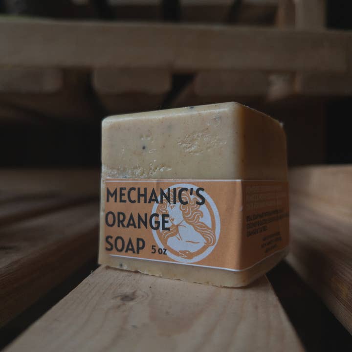 The Ash House Soap Studio - Wholesale Bar Soap - Mechanic’s Orange with Pumice & Tea Tree Handcrafted Soap