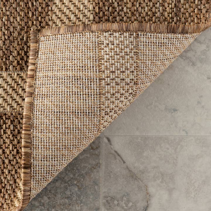 Light Brown Bellia Striped Indoor/Outdoor Area Rug for wholesale on Faire7
