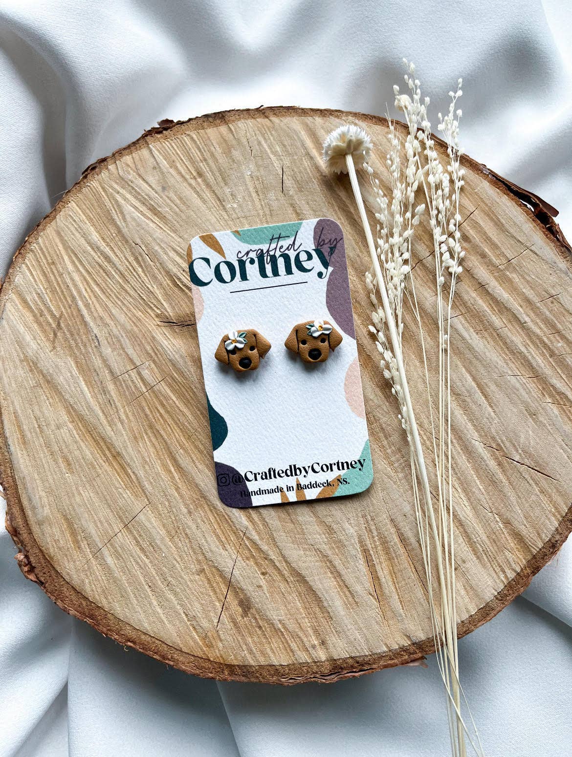 Crafted by Cortney - Wholesale Stud/Post Earrings - Floral Dog Studs1