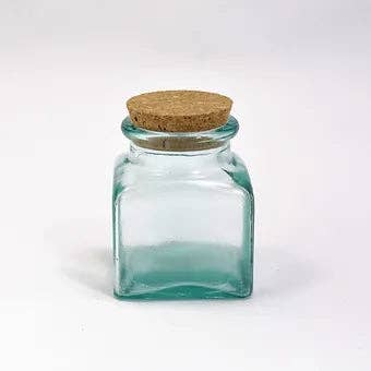 Jarapa - Wholesale Jar - Recycled Glass Square Storage Jars with a Cork Lid