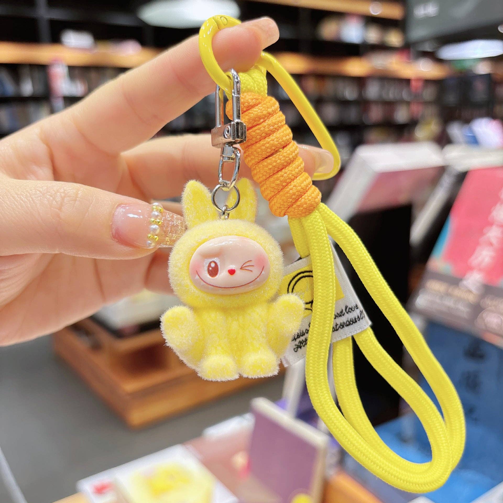 Little Trendy - Wholesale Keychain - Kids - Cute monster flocking keychain pendant gift-random emotion3