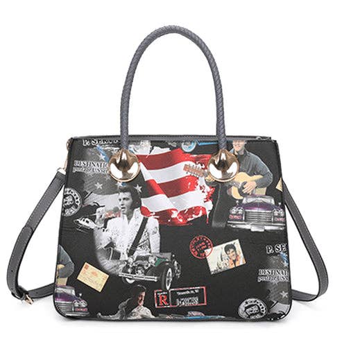 Ellas Trading – wholesale Tote bag – Women's – Trendy Elvis Presley Large Tote Shoulder Bag with Strap2