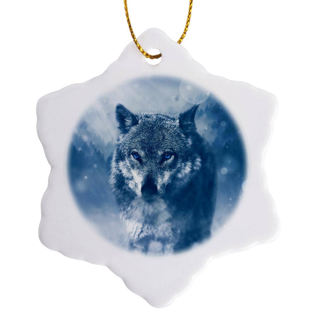 3dRose – wholesale Prydnad – 3dRose, Farlig varg i vintersnö - Fantasivargar djurfotografi, prydnad0