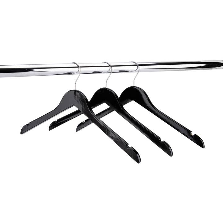 Store Supply Warehouse - Wholesale Clothes Hangers - 17" Black Wood Dress Hangers - Case of 501