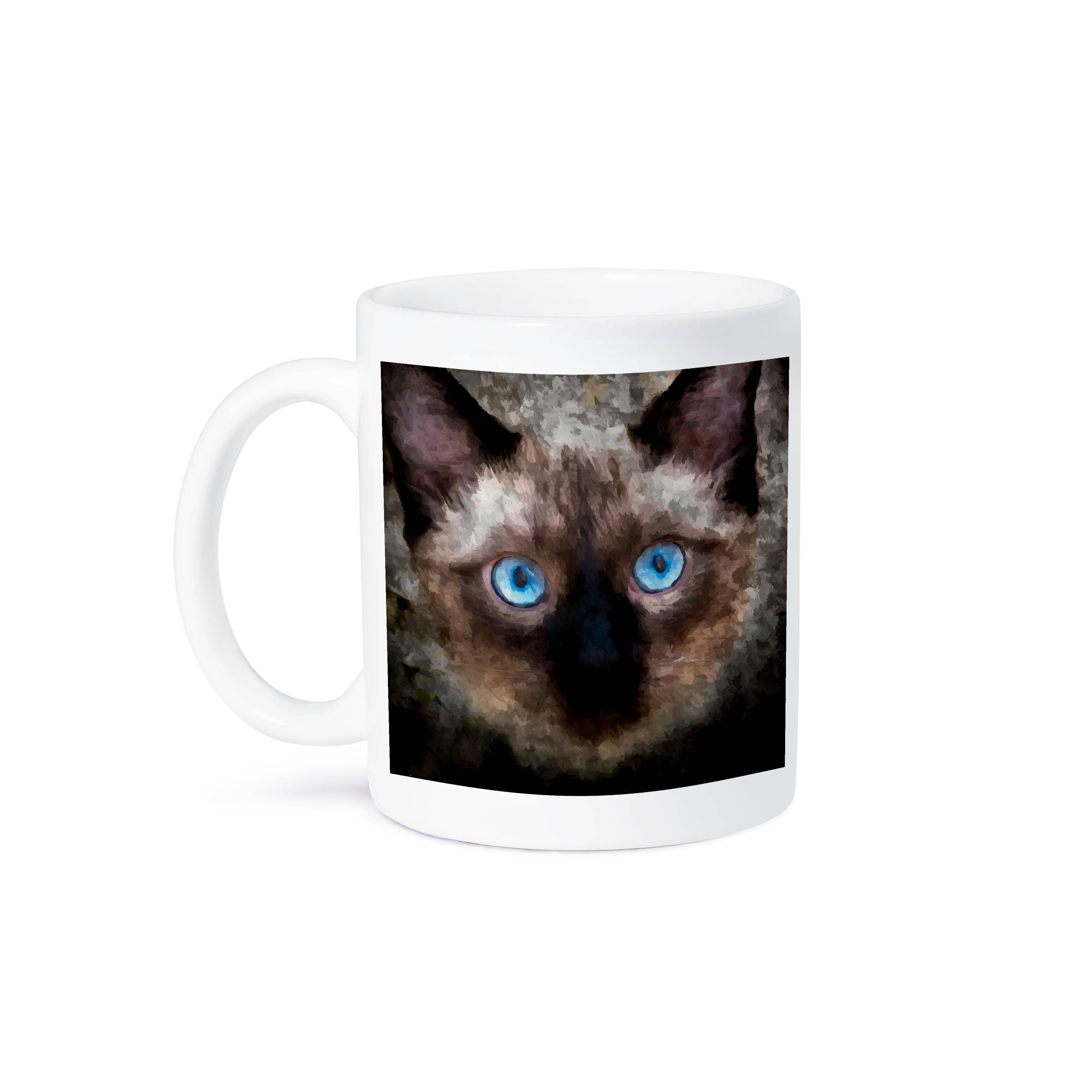 3dRose - Wholesale Coffee Mug - 3dRose, Eyes contact with a Siamese cat. Digital painting, Mug8