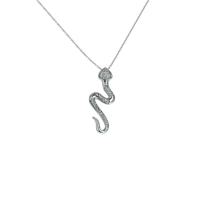 Clear CZ Slithering Snake Necklace for wholesale by NY Jewelry House