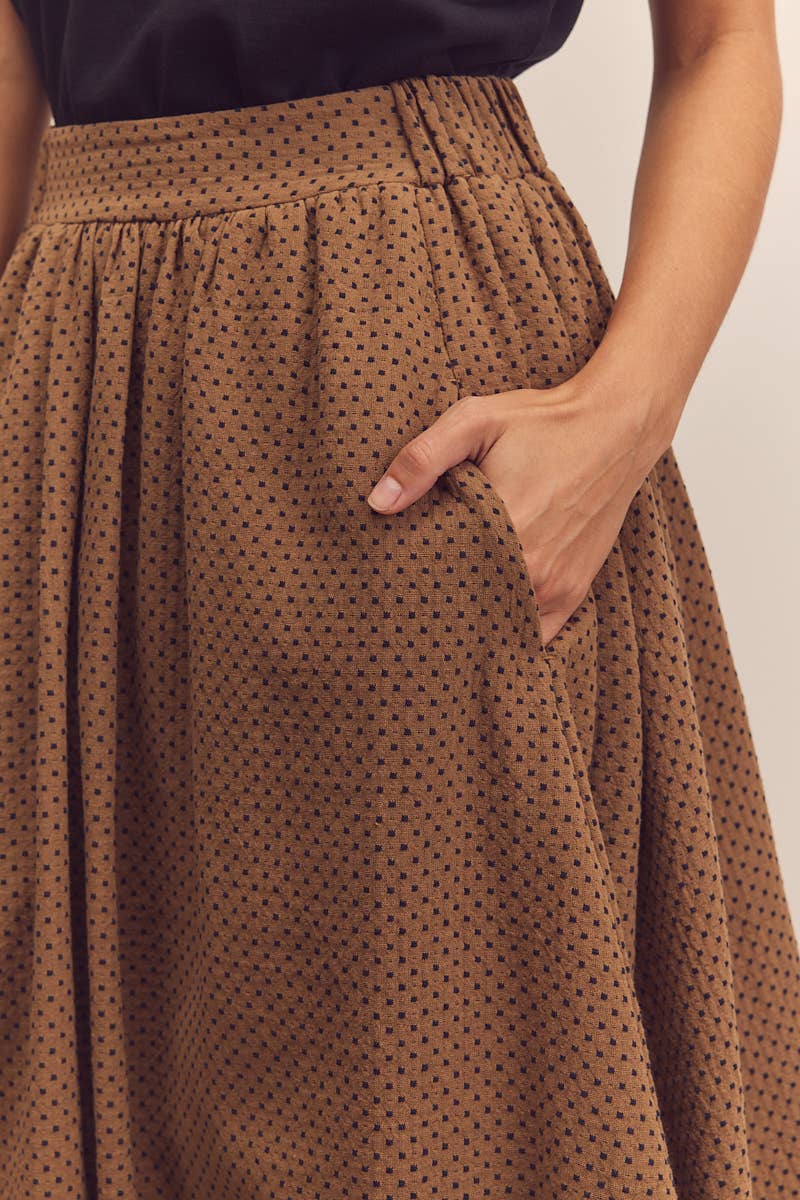 Brown Midi-circled cotton skirts for wholesale on Faire6