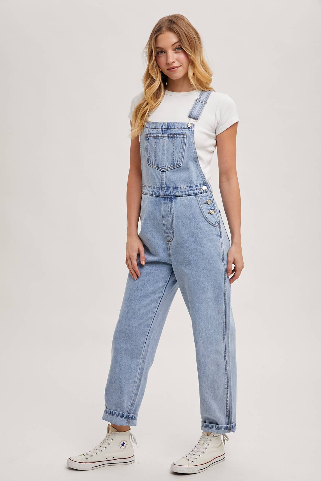 Bluivy – Engroshandel Overalls - Dame – Denim buksedragt med lige ben og seler6
