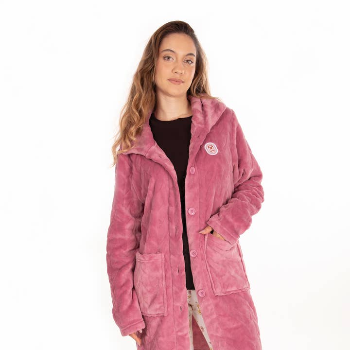 Pink Buttoned Robe for Women "Dreaming Since 1975" 100% PES and other Purchase Wholesale rações para animais. Free Returns & Net 60 Terms on Faire trending on Faire.