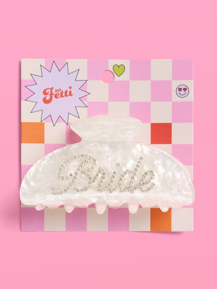 Bride Clip Acrylic Accessory, Bach Party Gift, Bridal Shower for wholesale by xo, Fetti