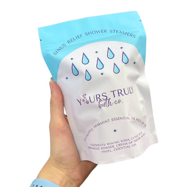 Yours Truly Bath Co - Vente Bombe de douche/galet bien-être pour la douche - Vapeurs de douche Sinus Relief2