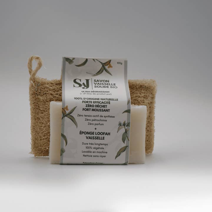 Producto para lavar platos 100% natural (Esponja+Jabón) para venta al por mayor de Savonnerie Artisanale du Jura