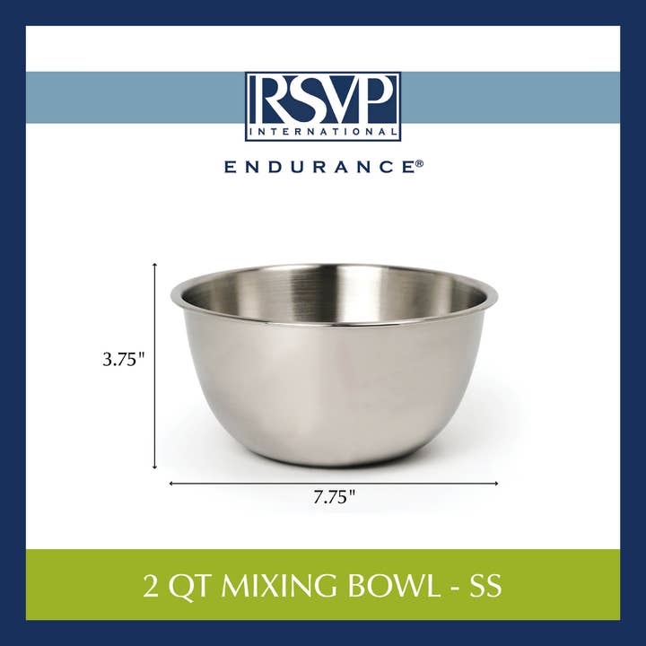 RSVP International - Wholesale Mixing Bowl - 2 Qt Mixing Bowl - Stainless Steel