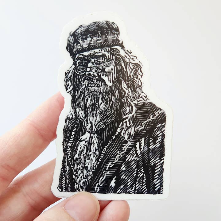 Dumbledore Sticker, 3 by 2 in for wholesale by Hannah Guthrie Designs