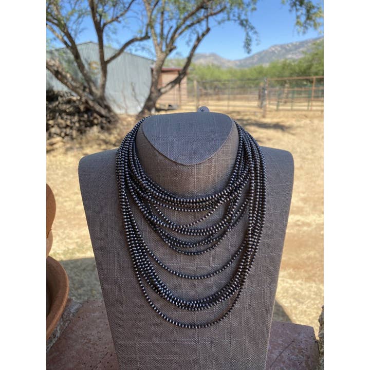 Nizhonitradersllc - Wholesale Beaded/Pearl Necklace - 3mm Sterling Silver Navajo Pearl Style Beaded Necklace2