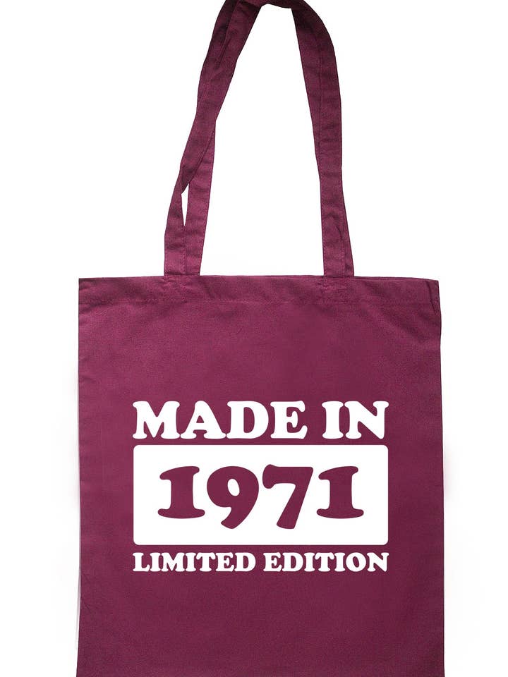 Lavet i 1971 Limited Edition mulepose TB1734 for engroshandel hos Illustrated Identity