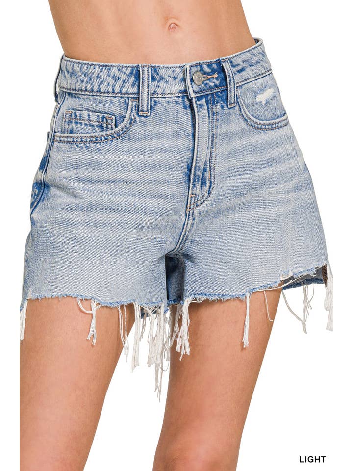 42POPS - Wholesale Shorts – Women’s - `.Frayed Hem Denim Shorts