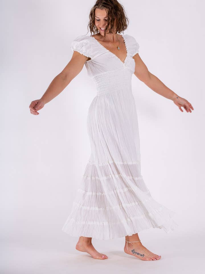 GODDESS DRESS IN CHEESECLOTH COTTON for wholesale by Ombak Designs