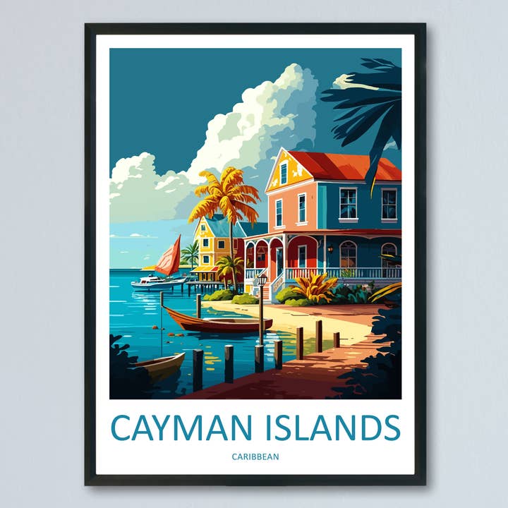 Póster de Viaje del Caribe de las Islas Caimán para venta al por mayor de TravelzonaArt