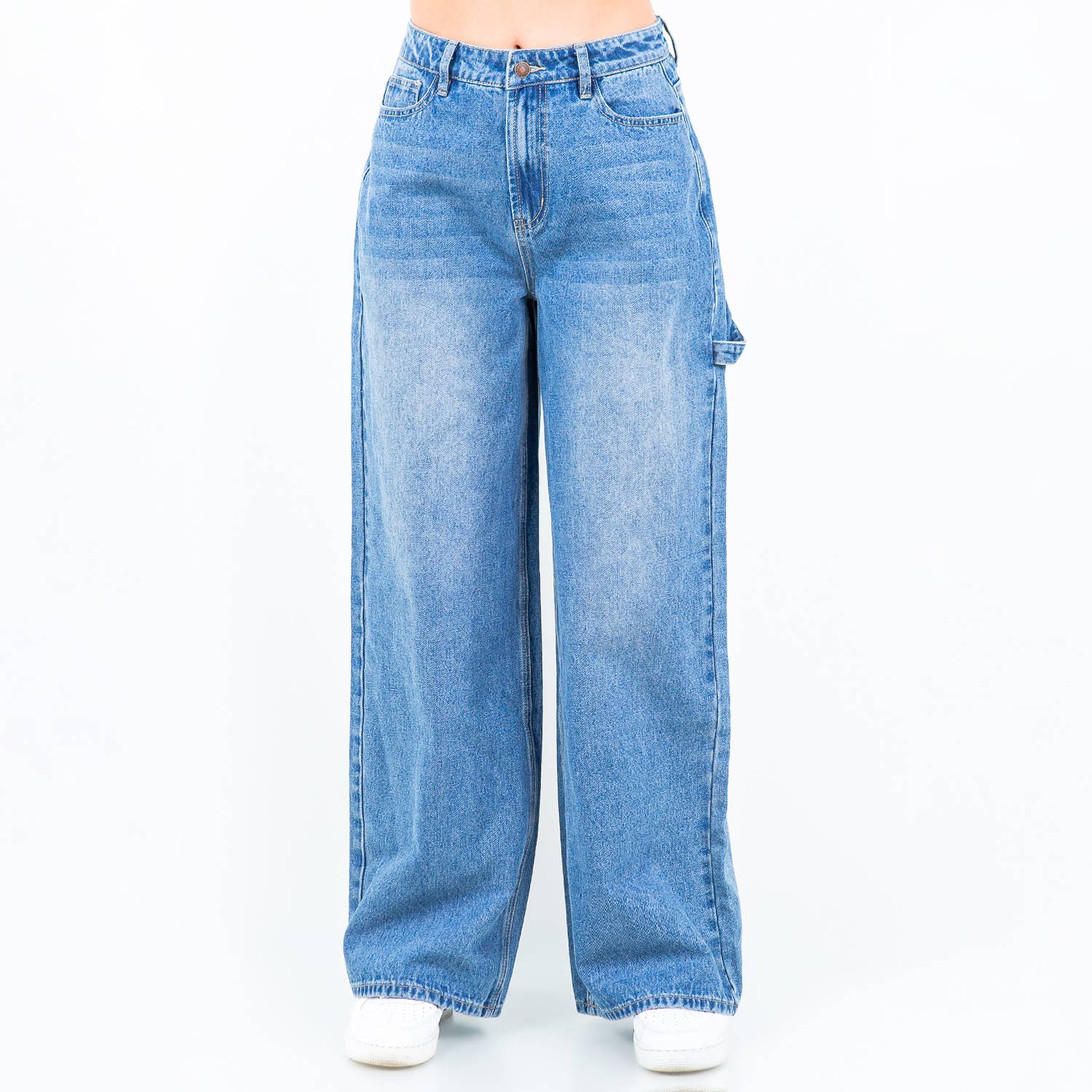 American Bazi - Wholesale Jeans - Women's - WIDE LEG LIGHT WASH JEANS-RJH59726
