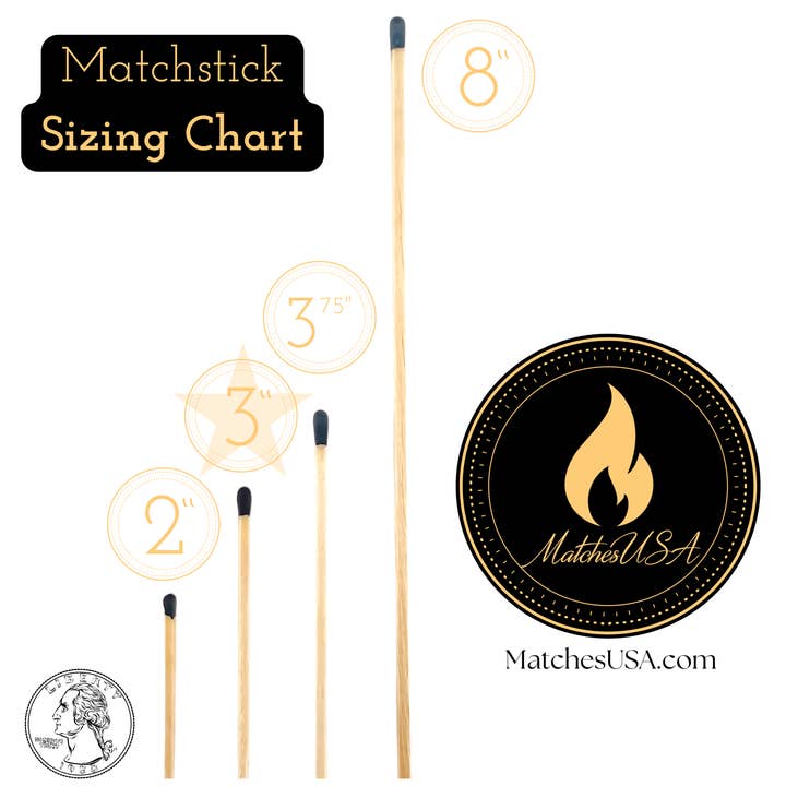 Matches USA - Wholesale Matches - 3" Color Wooden Safety Matches Match Bulk14