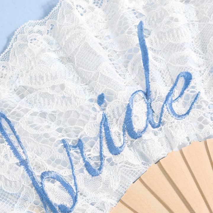 xo, Fetti - Wholesale Handheld Folding Fan - White Lace Bride to Be Folding Fan | Bridal Accessory2