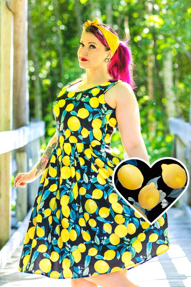 Dolly & Dotty - Wholesale Dress - Women's - Amanda Vintage Inspired Black Lemon Dress