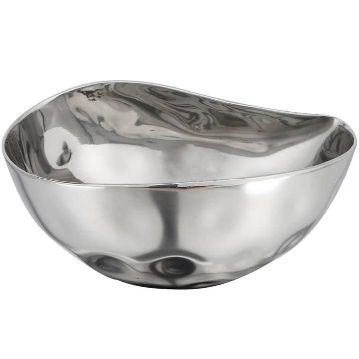 SSB06 Hand Forged Organic Oval 4 in Stainless Steel Bowl for wholesale by VIVO