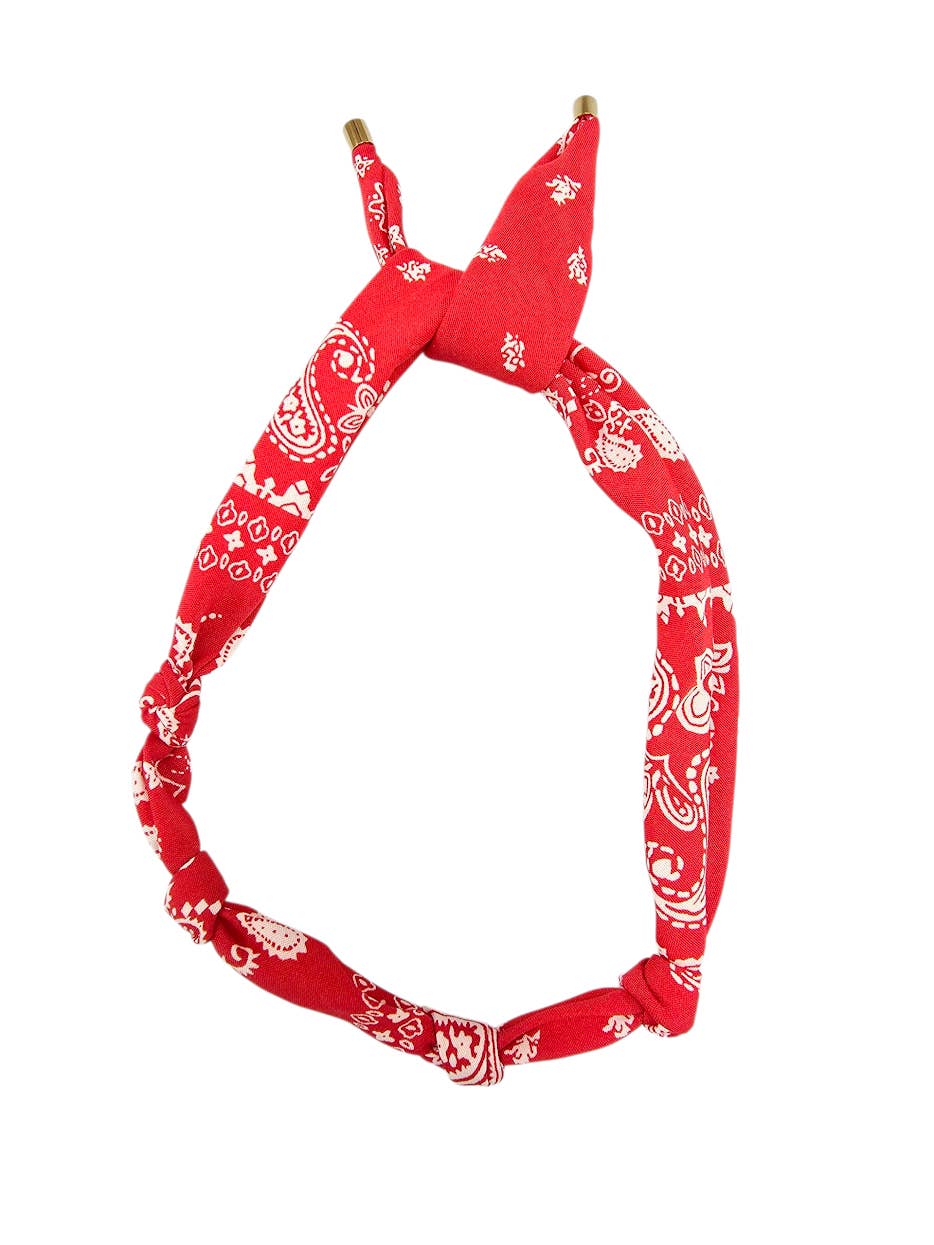 Simply Jewels - Wholesale Bandana - Women's - Red Scarf Bandanna necklace NC-2046