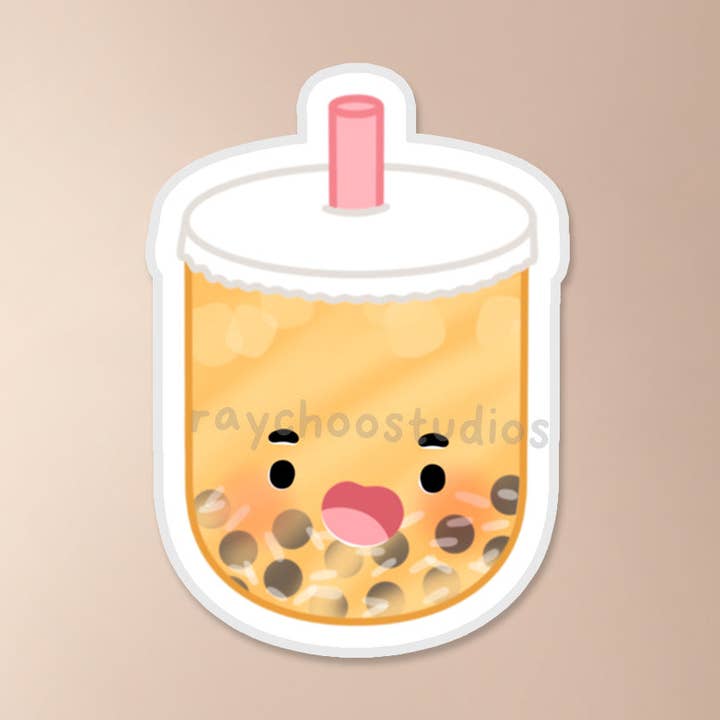 Passionsfrugt te Boba Vinyl klistermærke for engroshandel hos Raychoo Studios Inc.