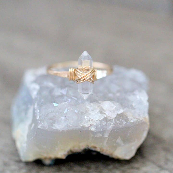 Saressa Designs - Wholesale Single Stone/Solitaire Ring - Crest Ring - Crystal Quartz3