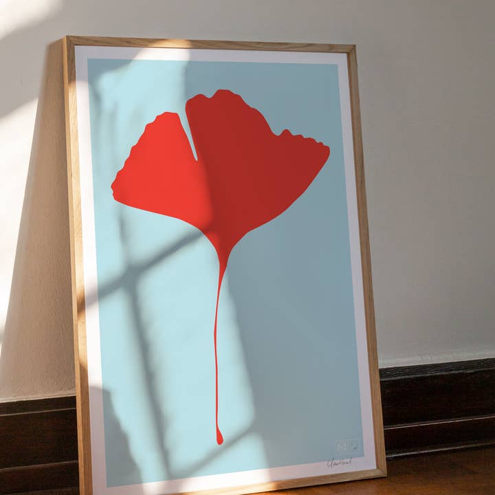 Ginkgo Pop No. 2 | 50 x 70cm Poster | Handmade Screen Print for wholesale by Common Modern