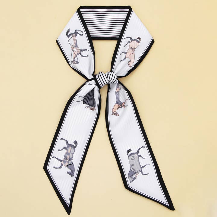 ACCITY - Wholesale Scarf - Women's - Chic Floral Letter Twilly Scarf Gift Wrap_CWASC009815