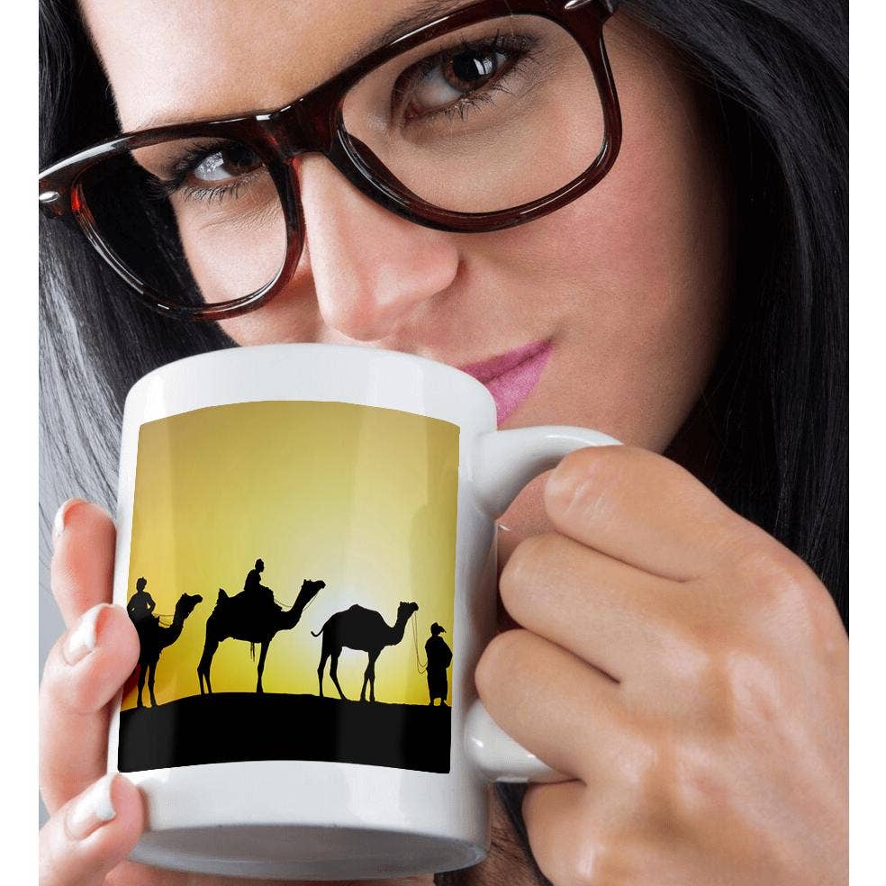 3dRose - Wholesale Coffee Mug - 3dRose, Camels and driver at sunset, Thar Desert, Jodhpur, -AS10 AJE0448 - Adam Jones, Mug9