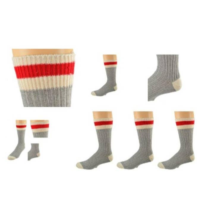 Sierra Socks – wholesale Socks – Men's – Wool Striped Boot Work Men's 3 Pair Pack Socks M64007
