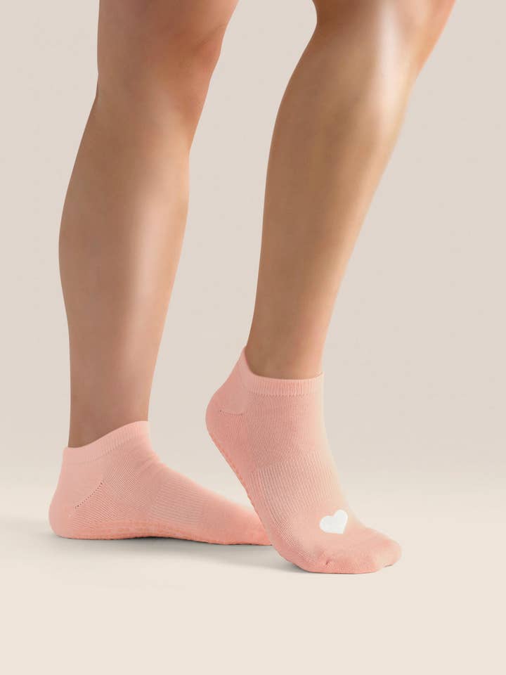 Low Rise Grip Socks - Strawberry Heart for wholesale by MoveActive