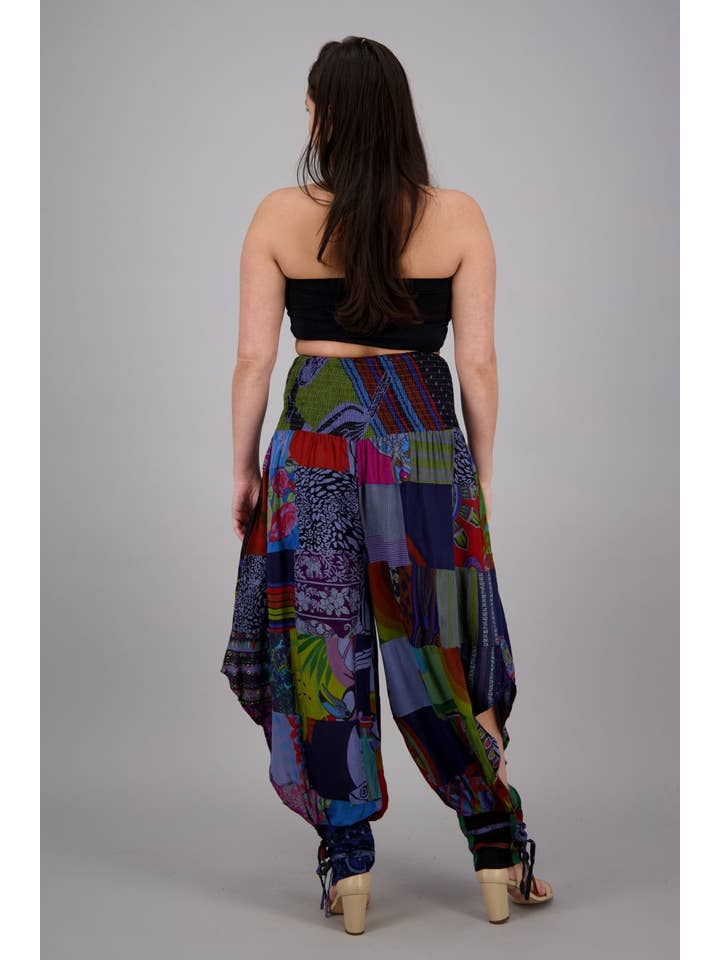 Assorted Colors Patchwork Harem Pants PAT-3291 for wholesale on Faire
