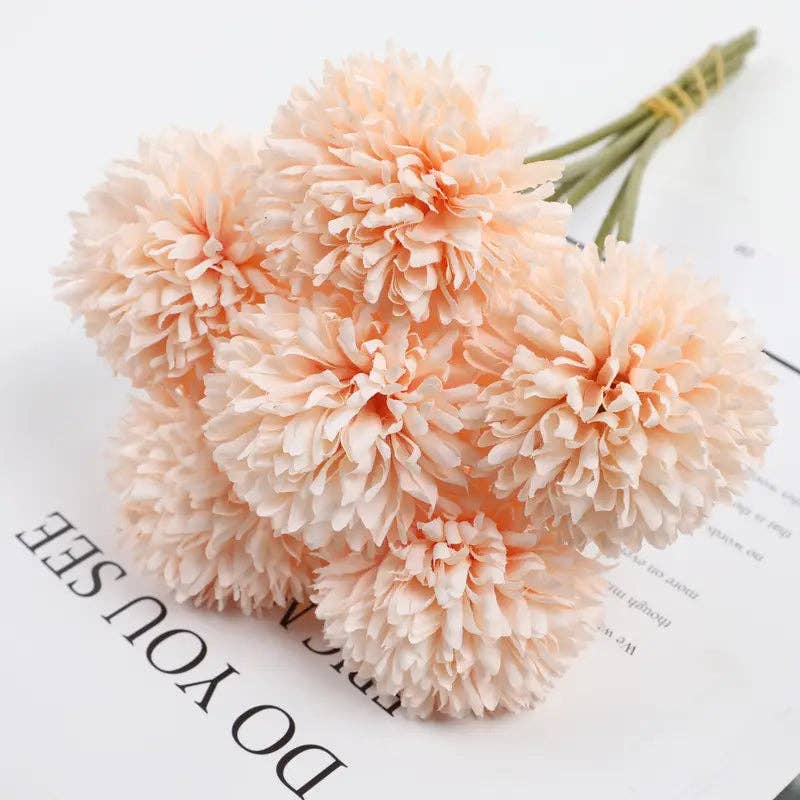Huis Van Merken - Wholesale Artificial Flowers - 5PCS Artificial Dandelion & Pong Chrysanthemum Bouquet – Wedding & Home Table Décor5