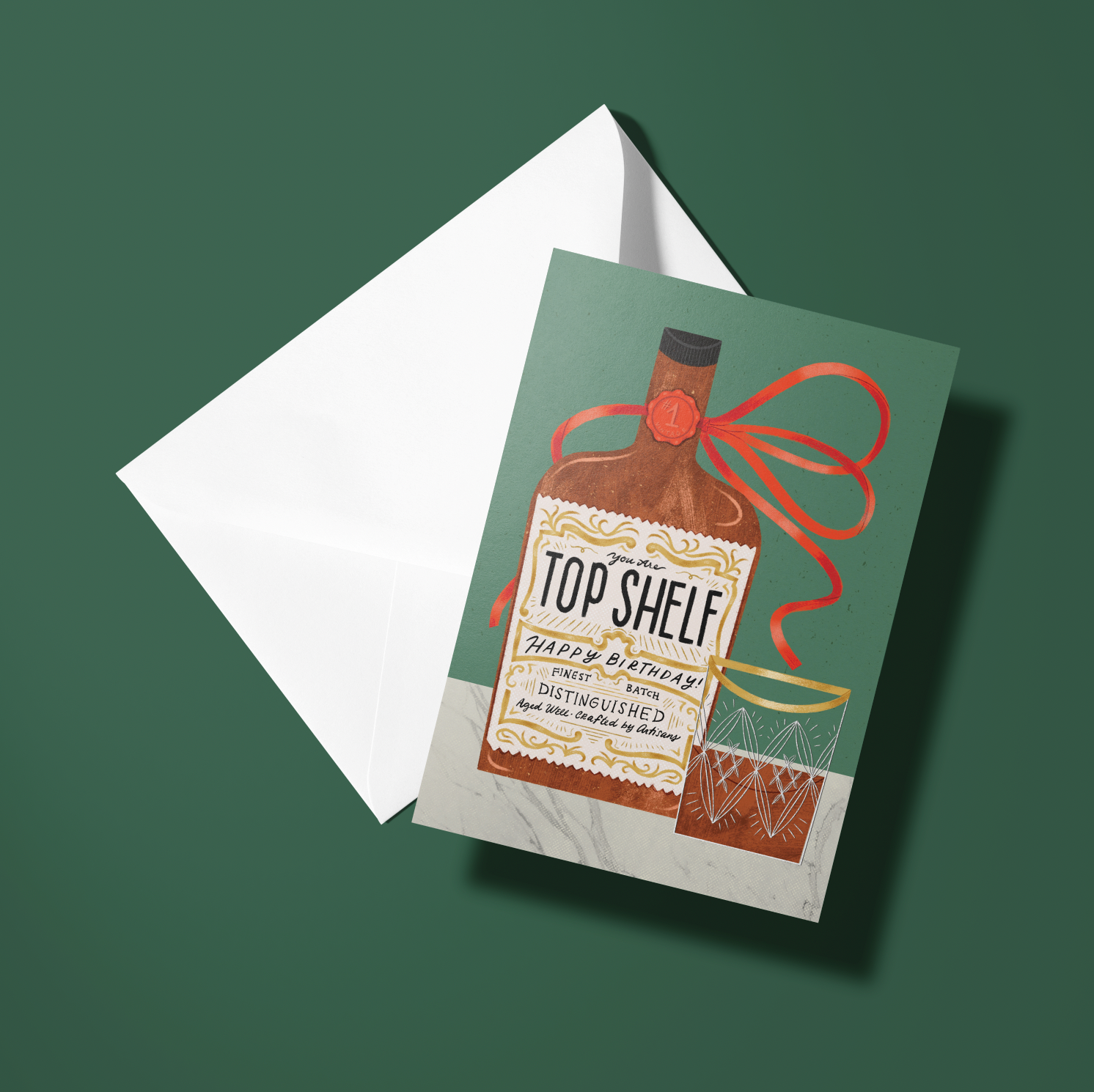 Olive & Company – wholesale Birthday card – Top Shelf Whiskey Birthday1